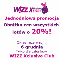 Min. 20% obniżki w Wizz Air: lista tras z lotami za 3 PLN