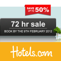 Hotels.com: lutowa wyprzedaż (do 50%) + kod rabatowy 10%