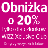 20% obniżki w Wizz Air (loty od 3 PLN w jedną stronę!)