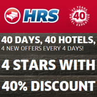 Promocja na 40-lecie HRS: 40 hoteli 4* z 40% zniżką