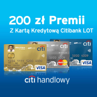 MyDeal: karta Citibank LOT + premia 200 PLN i darmowe mile