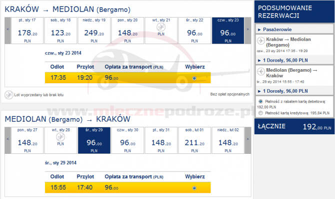 bergamoA-krakowa192pln