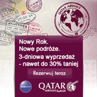 Noworoczna promocja Qatar Airways (kalendarze terminów)