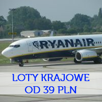 Loty krajowe Ryanair od 39 PLN w każdą stronę! (nowa pula biletów, także na weekendy!)