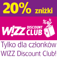 Wizz Air: 20% rabatu na wszystkie loty dla członków Wizz Discount Club (tylko 7 marca)