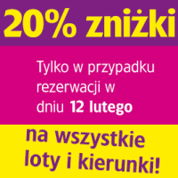 Wizz Air: do 20% rabatu dla rezerwacji w dniu 12 lutego (loty od 33,20 PLN w jedną stronę)