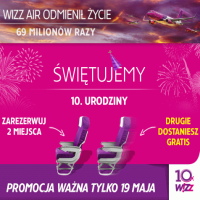 Wizz Air: kup jeden bilet, drugi otrzymasz gratis* (Paryż 64 PLN, Londyn 74 PLN, Neapol 84 PLN, Gruzja 104 PLN, Barcelona 144 PLN, Tel Awiw 149 PLN, Burgas 219 PLN, Kreta 286 PLN i inne)