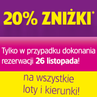 Wizz Air: do 20% rabatu na loty (26 listopada)