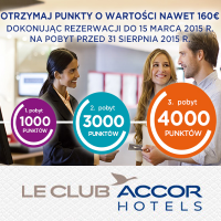 Promocja Accorhotels: zyskaj do 8000 punktów wartych 160 EUR! (aktualizacja)