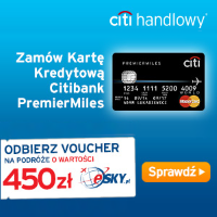 Zgarnij 450 PLN na loty lub hotele za założenie karty Citibank Premier Miles