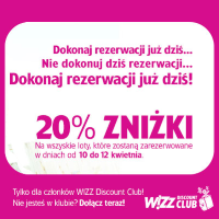 Ostatni dzień promocji Wizz Air: loty do 20% taniej