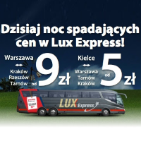 Lux Express: nocna promocja z biletami od 5 PLN