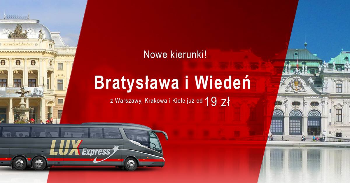 Nowe trasy Lux Express: Bratysława i Wiedeń