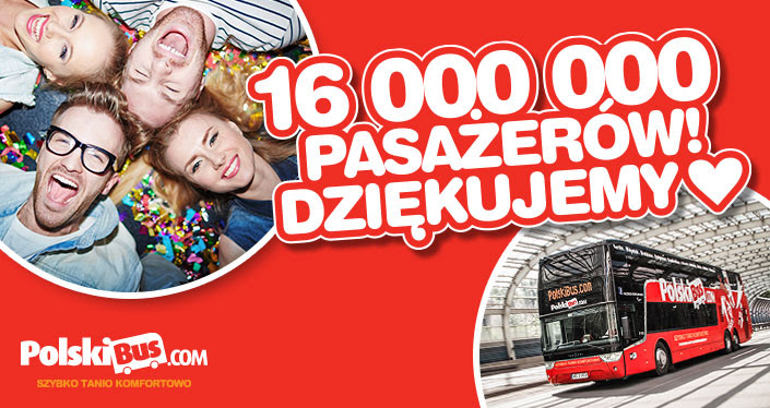 PolskiBus przewiózł już ponad 16 milionów pasażerów!