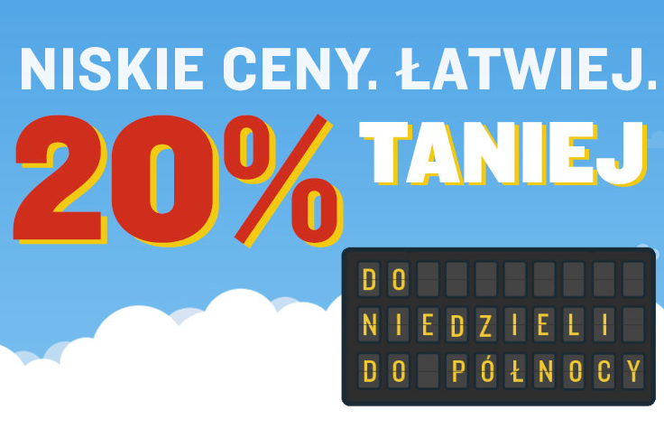 Ryanair: 20% zniżki na loty aż do niedzieli