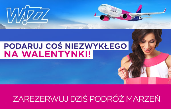 20% taniej w Wizz Air: loty już od 38,20 PLN (walentynkowa promocja)