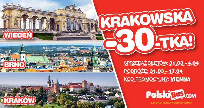 PolskiBus: Brno i Wiedeń 30% taniej (kod rabatowy)