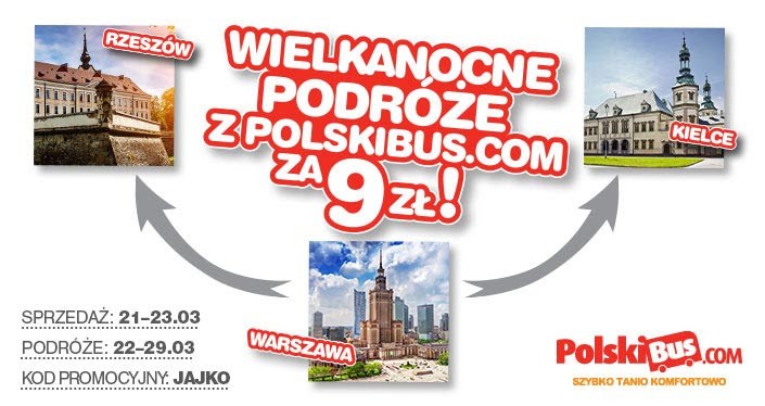 PolskiBus: wielkanocne podróże od 9 PLN*