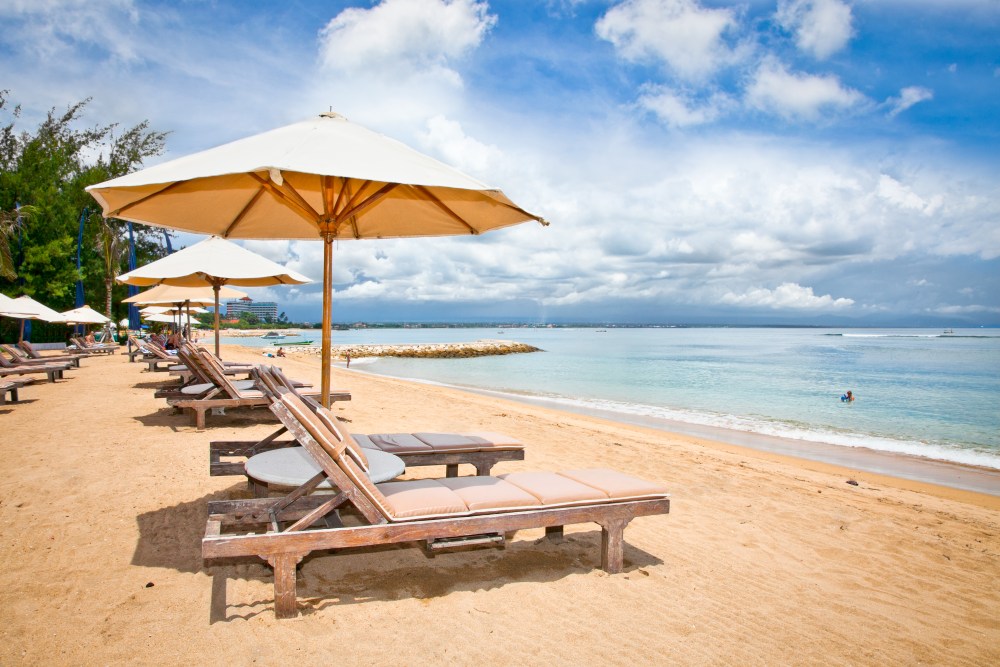Beautiful Sanur beach on Bali, Indonesia.