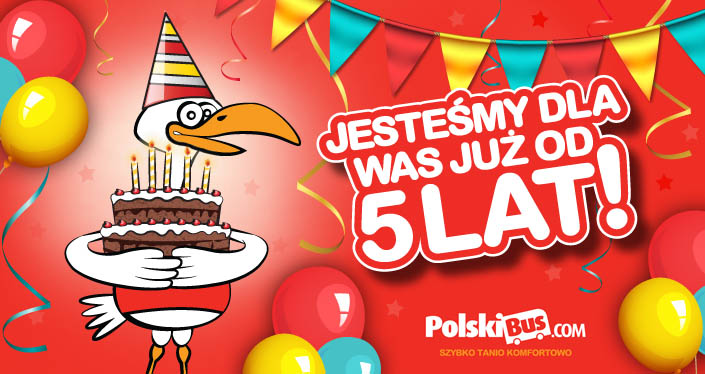 PolskiBus: 5 urodziny i aż 18 milionów przewiezionych Pasażerów!