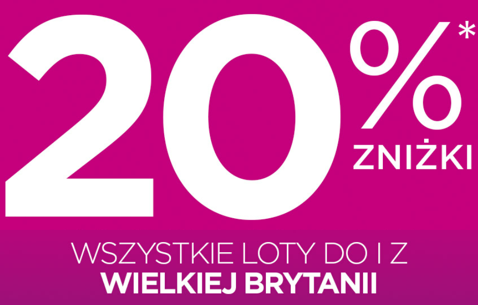 Wizz Air: 20% rabatu na loty do/z UK [DLA KAŻDEGO]