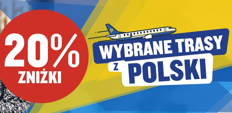 Ryanair: do 20% rabatu na wybrane trasy z Polski