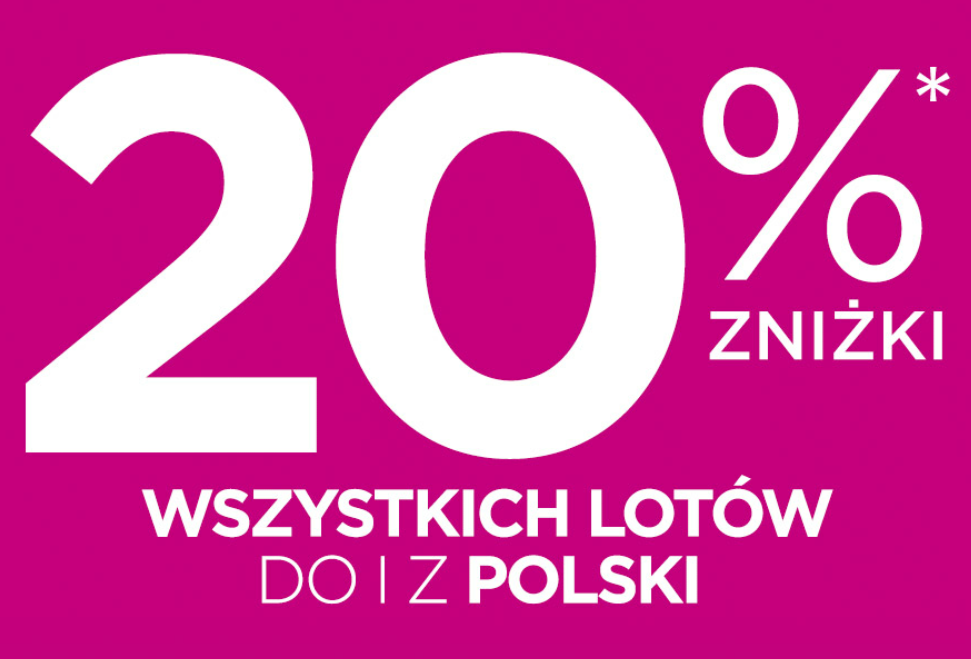 Wizz Air: do 20% rabatu na wszystkie loty (dla wszystkich!)