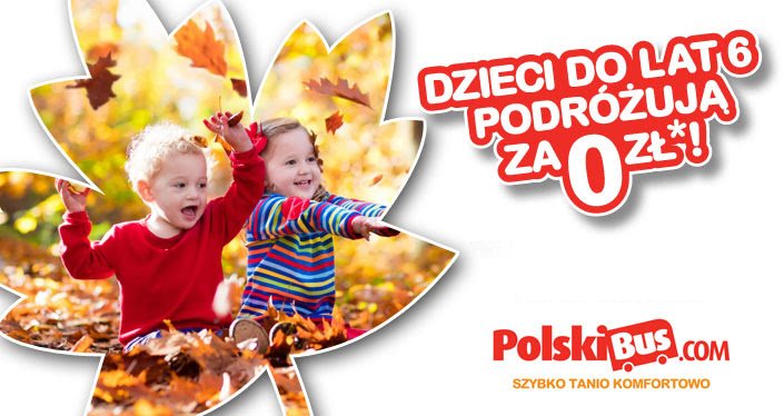 PolskiBus: do końca roku dzieci jadą za 0 PLN*