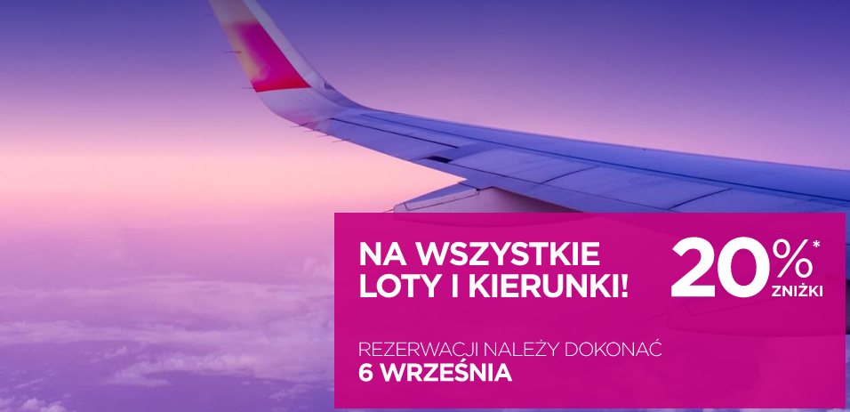 20% zniżki na wszystkie loty Wizz Air dla wszystkich osób!