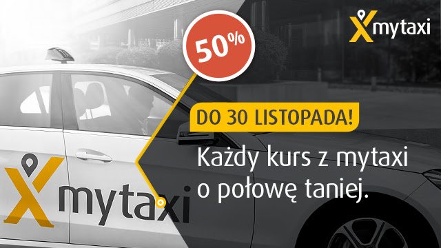 mytaxi: przejazdy za połowę ceny (aż do 30 listopada)