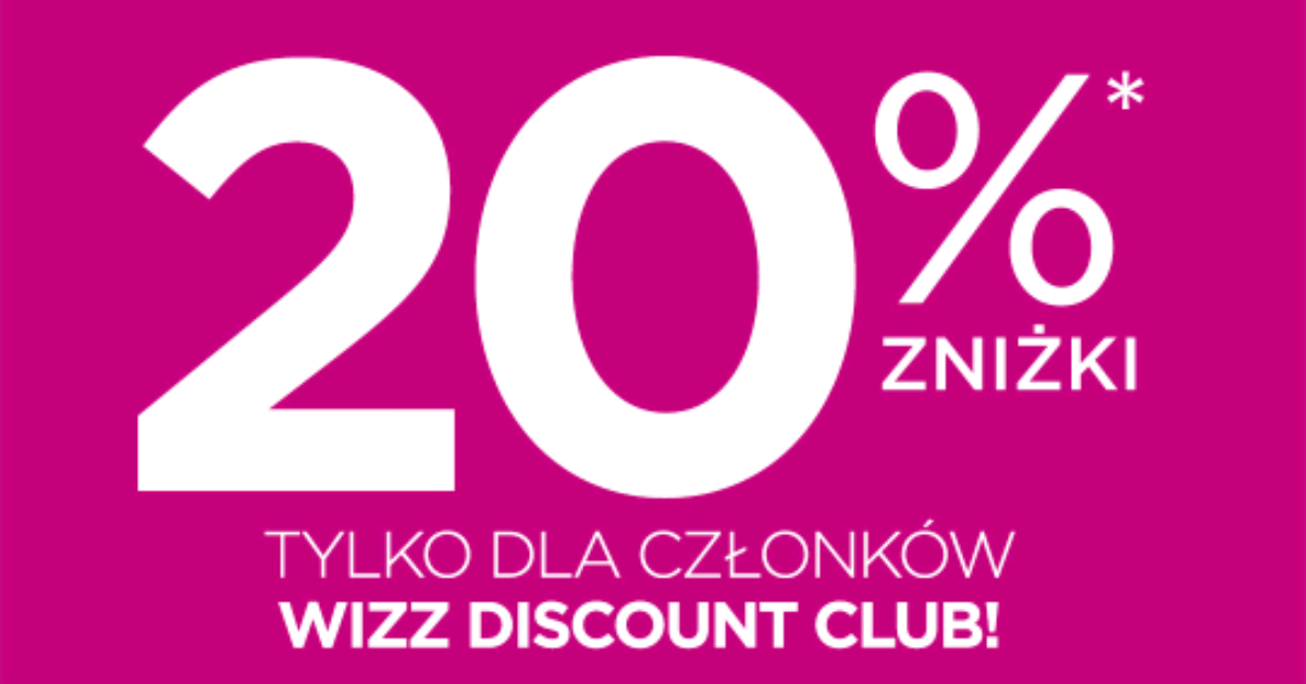 Wizz Air: 20% rabatu na wszystkie loty w każdym terminie!