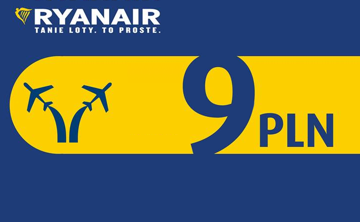 Ryanair: loty krajowe już od… 9 PLN!