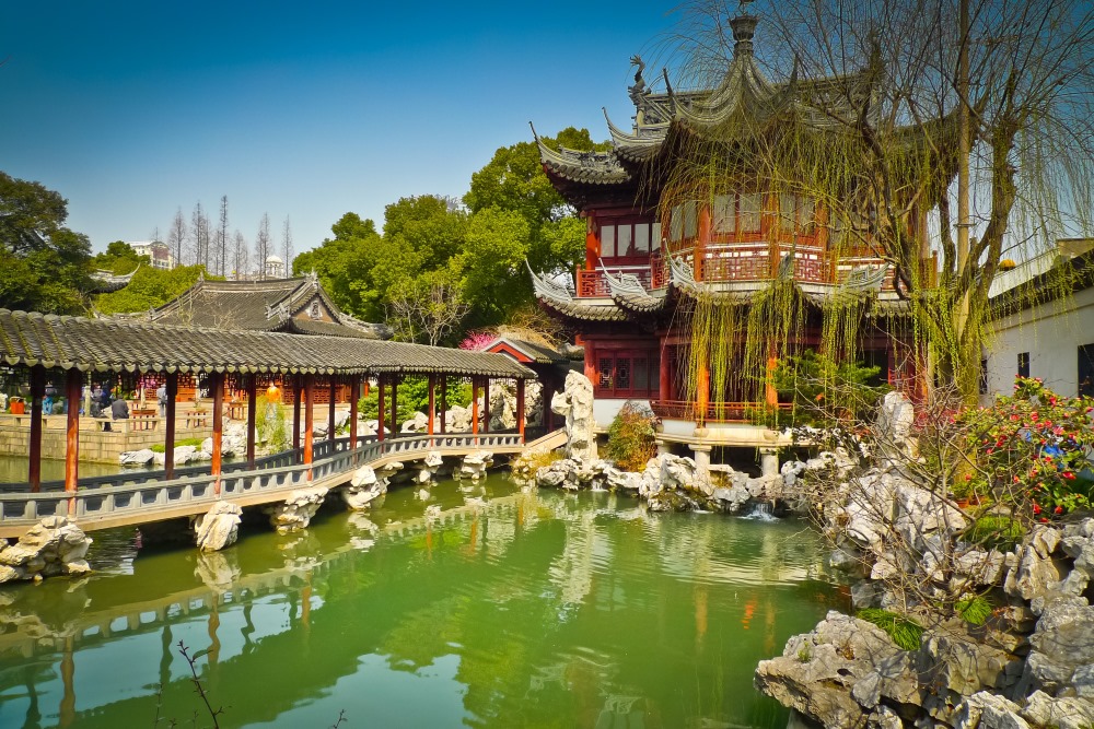 szanghaj Traditional pavilions in Yuyuan Gardens, Shanghai, China