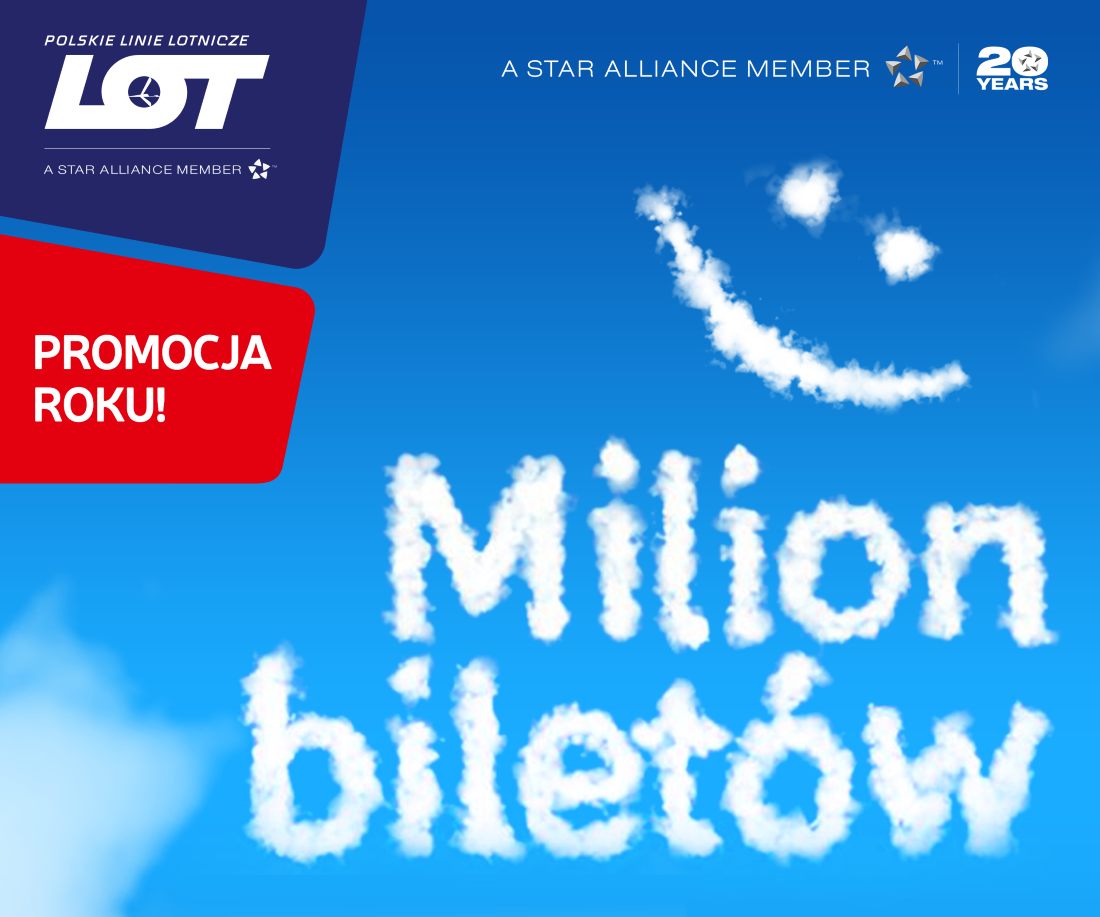 Wielka Promocja LOT – milion promocyjnych biletów. Loty od 199 PLN RT.