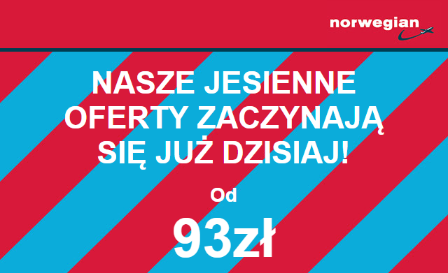 PRZEGLĄD PROMOCJI: letnia wyprzedaż Norwegian do 18 września