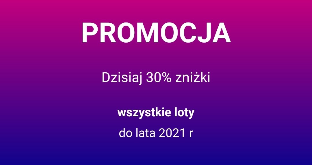 Bardzo rzadka promocja. Do 30% zniżki od Wizz Air!