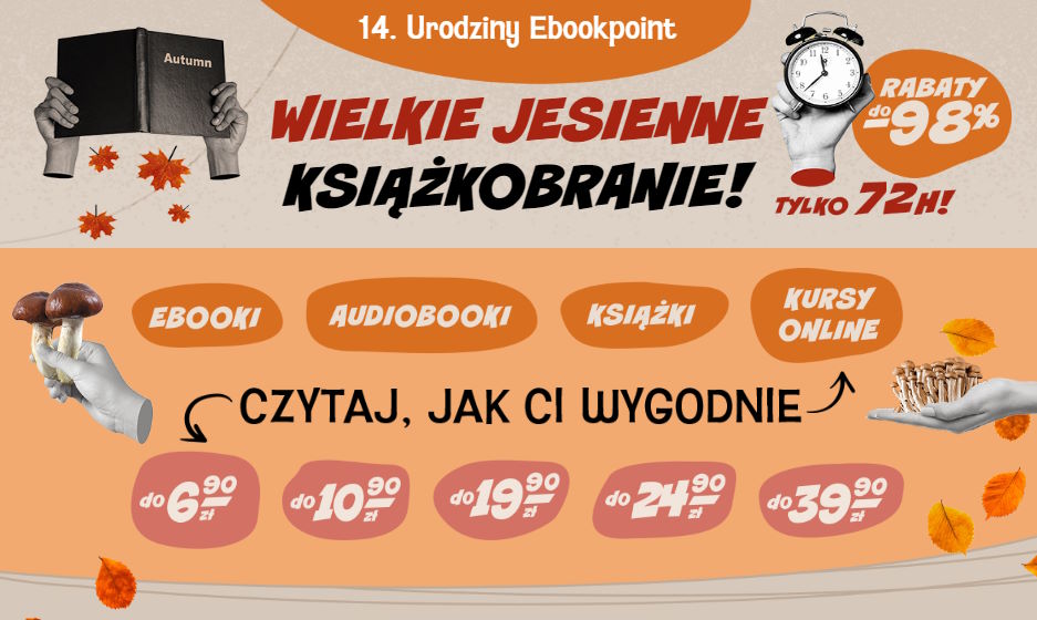 14 urodziny ebookpoint. Przewodniki, książki turystyczne i inne już od 0,90 PLN!